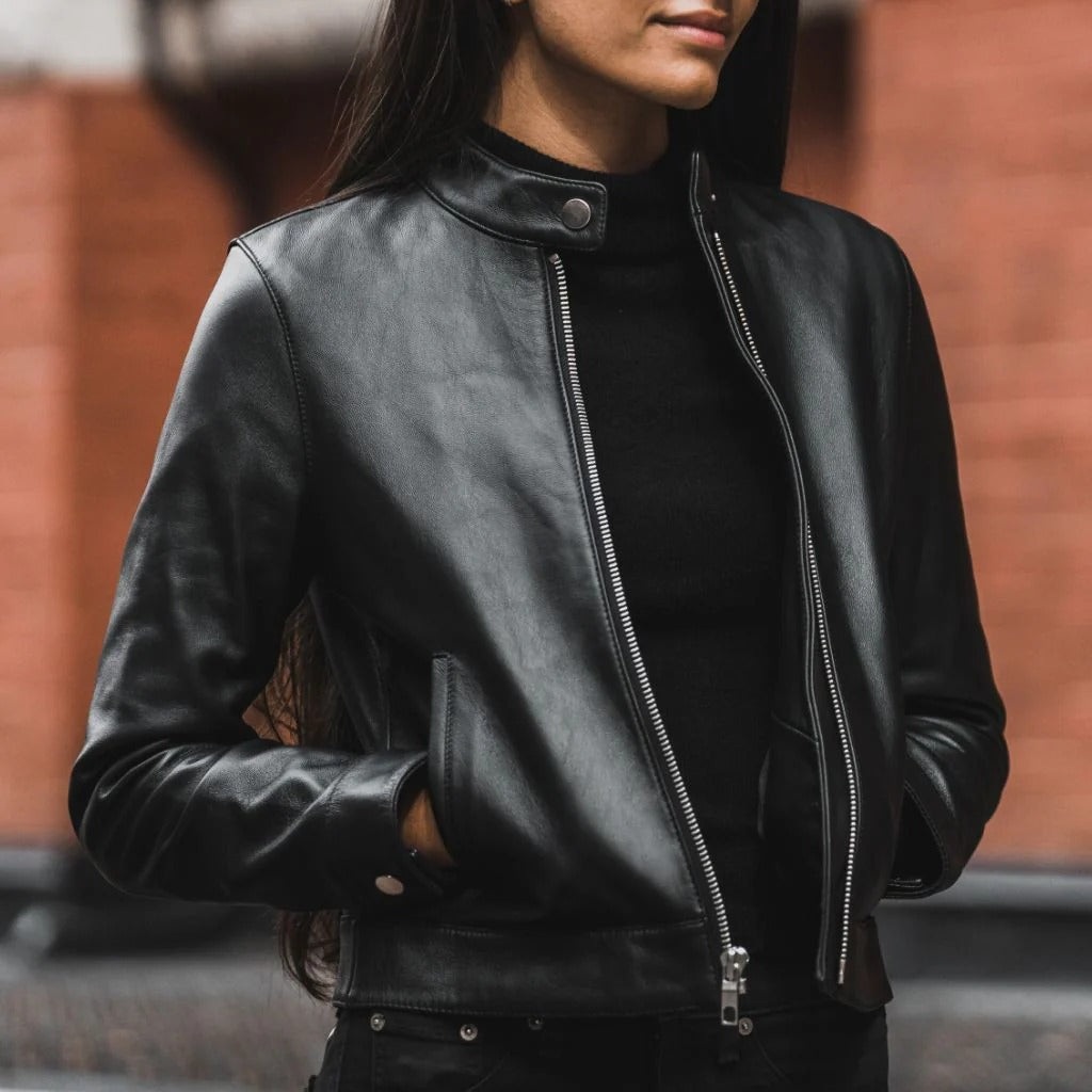 Women’s Leather Racer Jacket