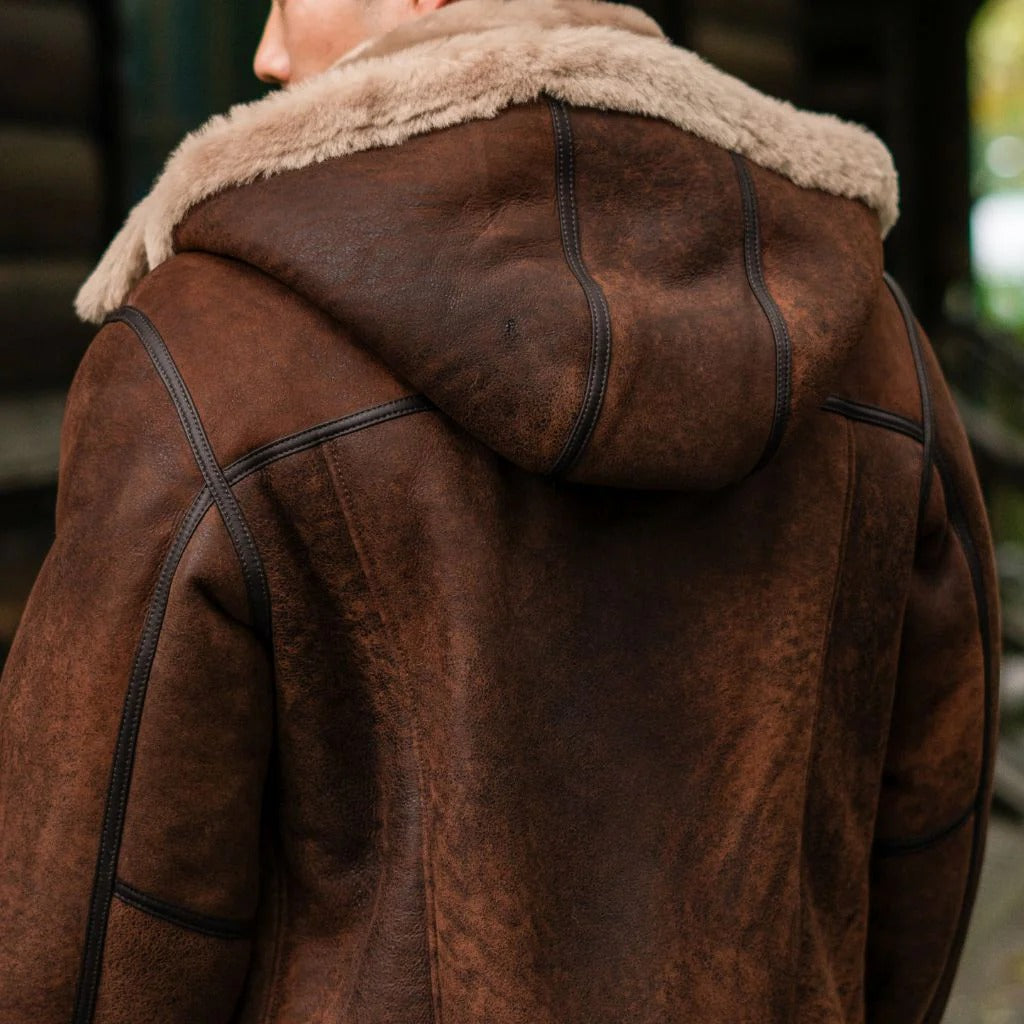 Men’s Handmade Shearling Bomber Jacket