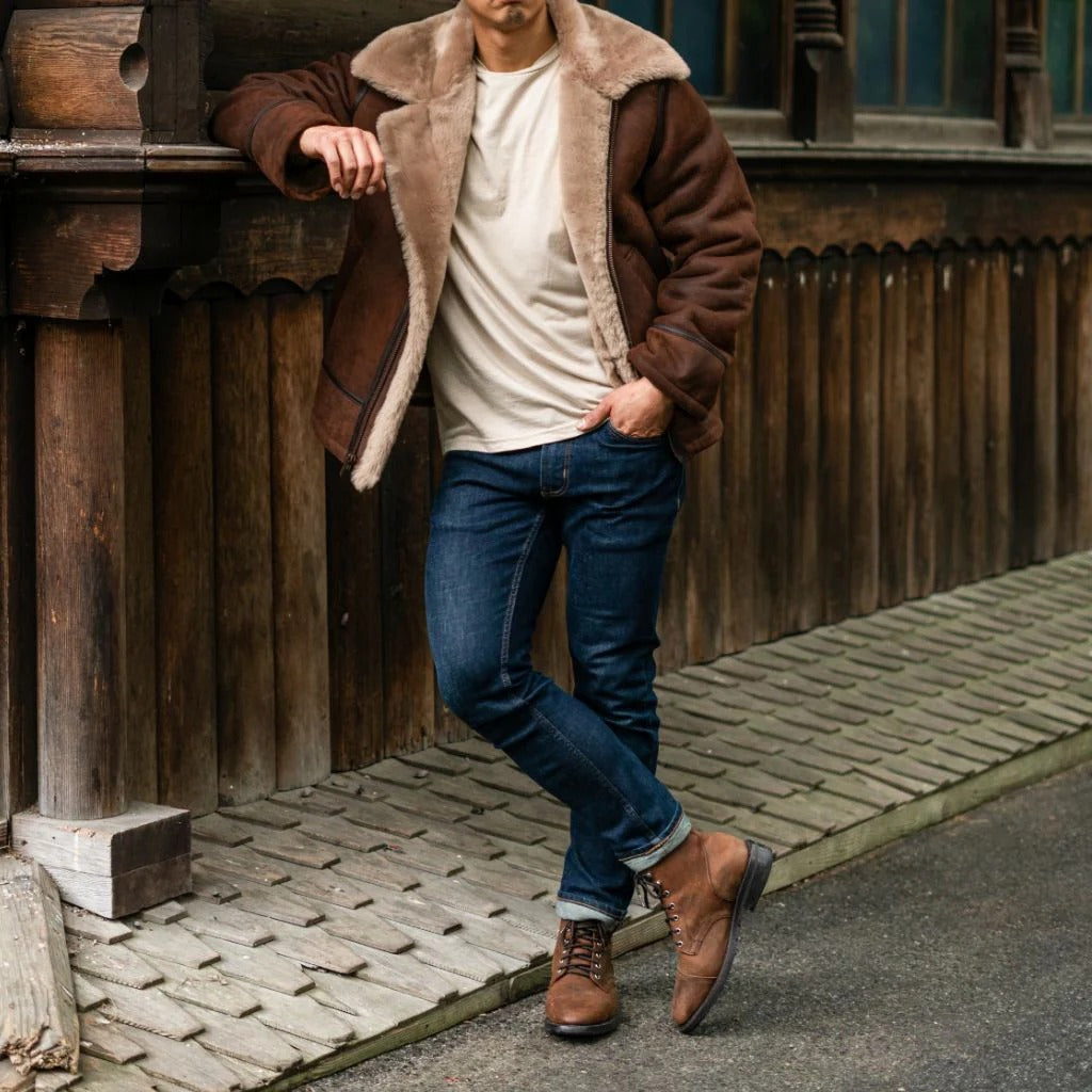 Men’s Handmade Shearling Bomber Jacket