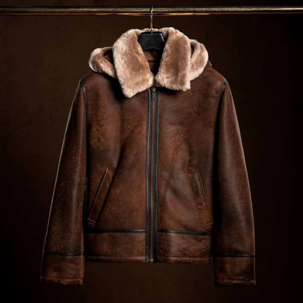 Men’s Handmade Shearling Bomber Jacket