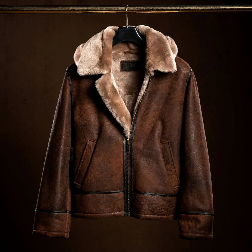 Men’s Handmade Shearling Bomber Jacket