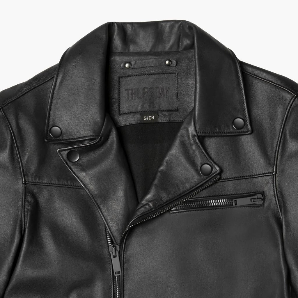 Men’s Leather Biker Jacket (Genuine Cowhide)