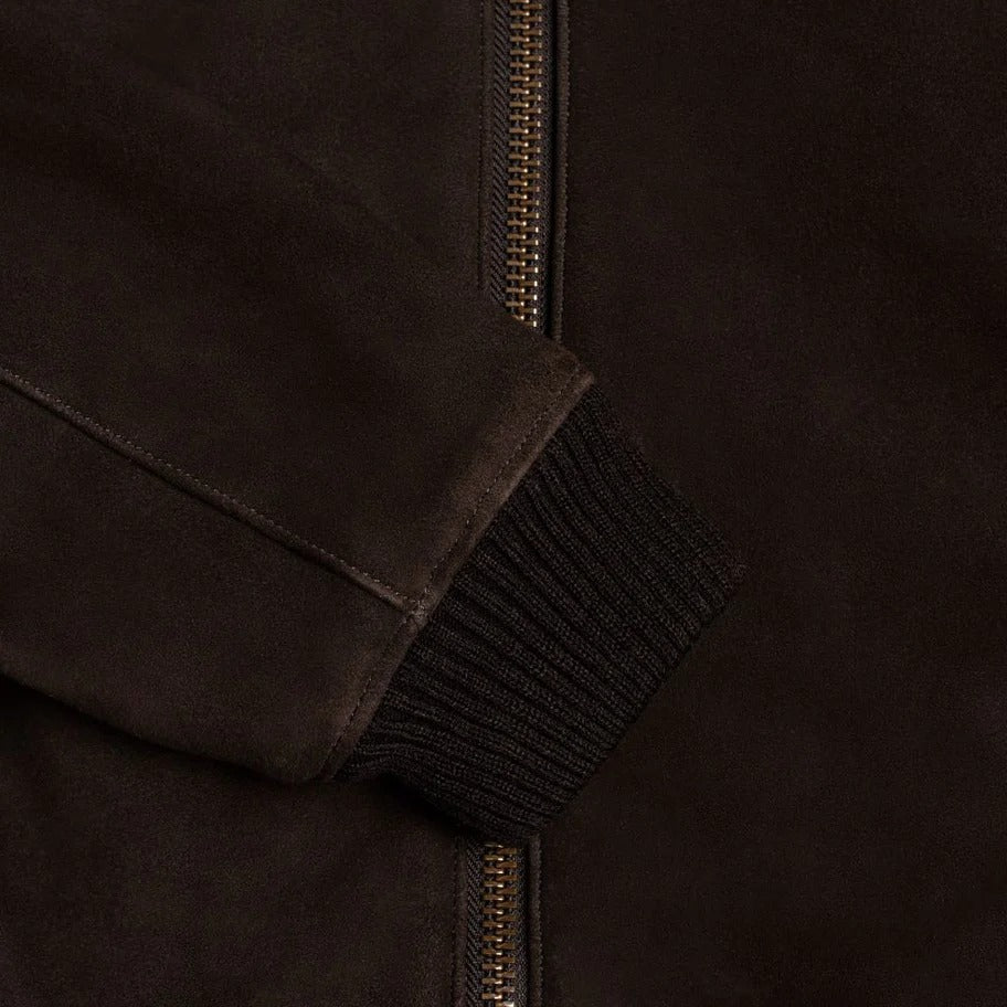 Suede Leather Bomber Jacket