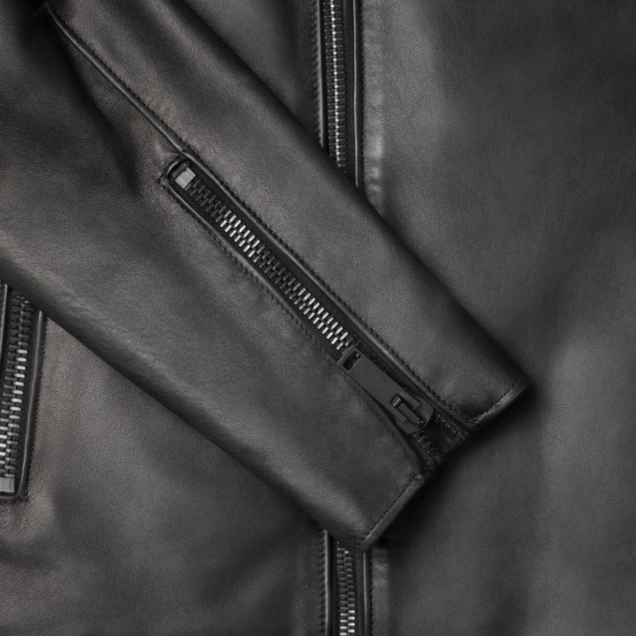 Men’s Leather Biker Jacket (Genuine Cowhide)