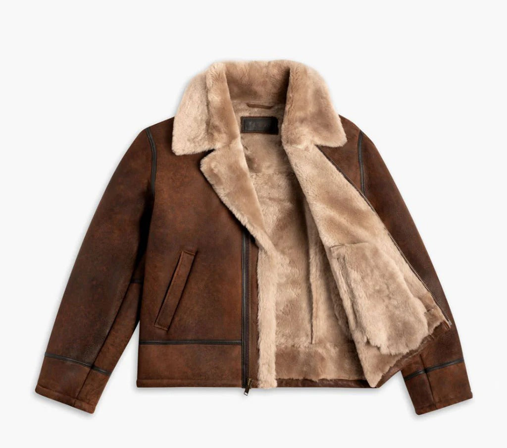 Men’s Handmade Shearling Bomber Jacket